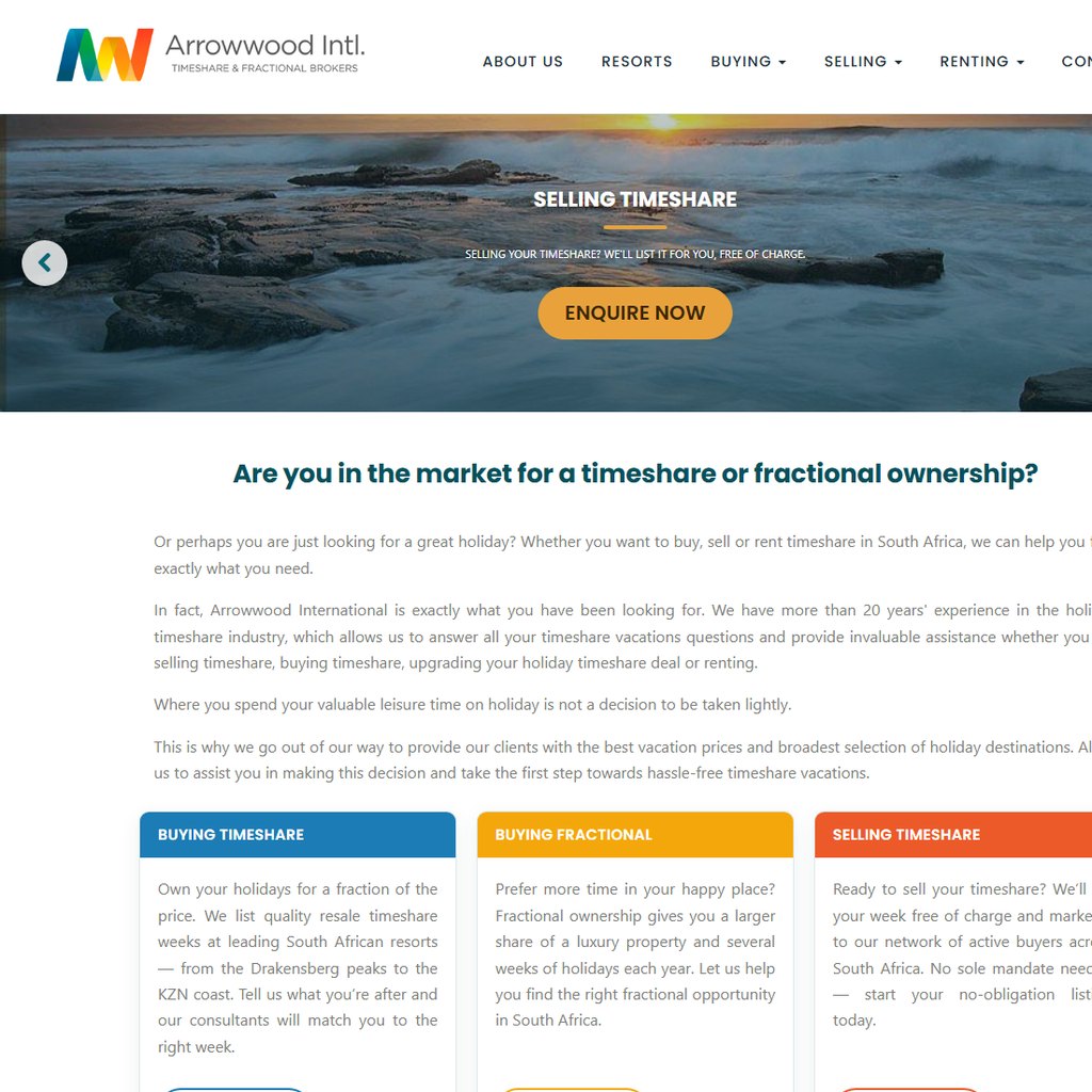 Arrowwood International website by Tailoredwebs