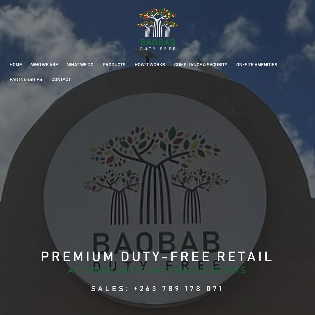 Baobab Duty Free website by Tailoredwebs