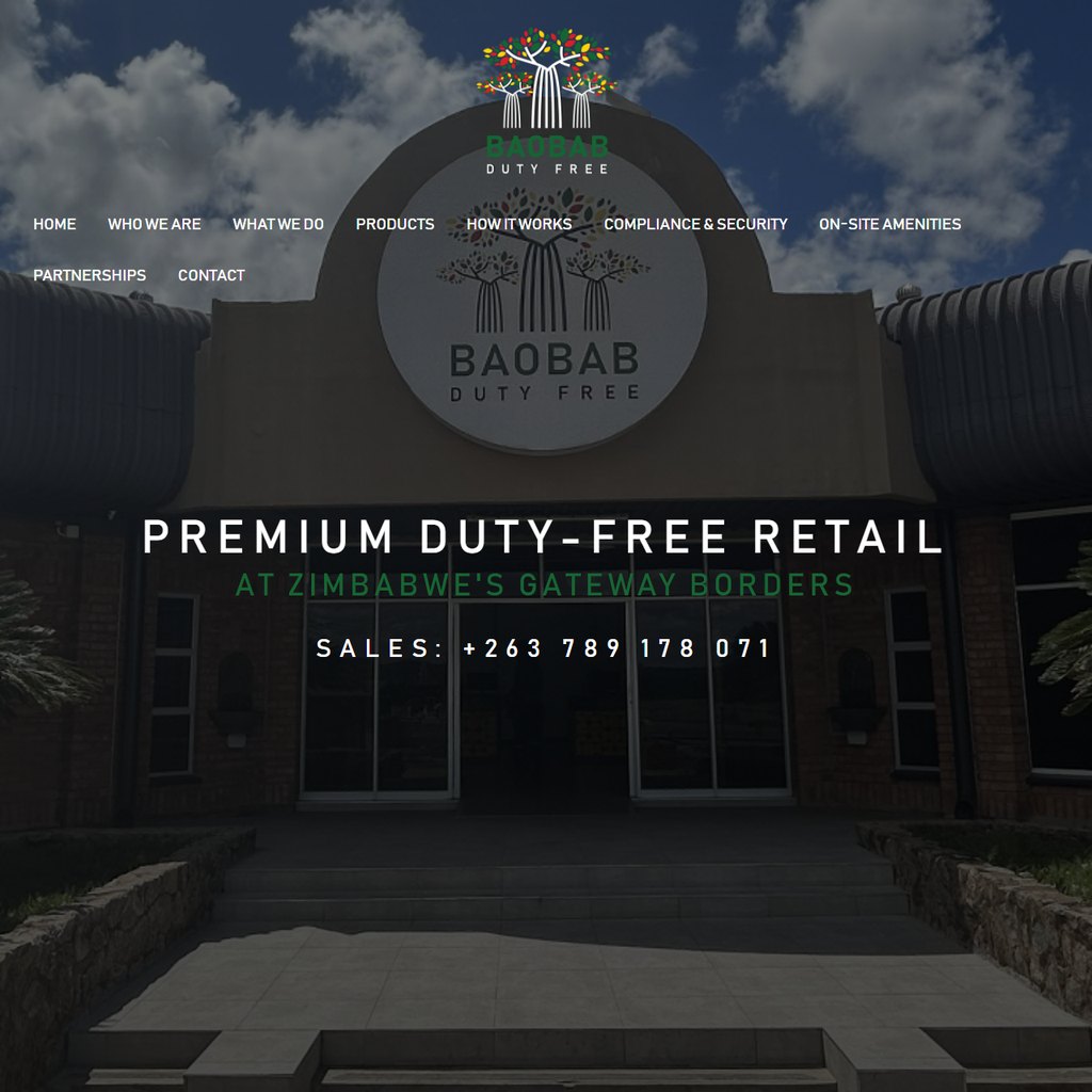 Baobab Duty Free website by Tailoredwebs