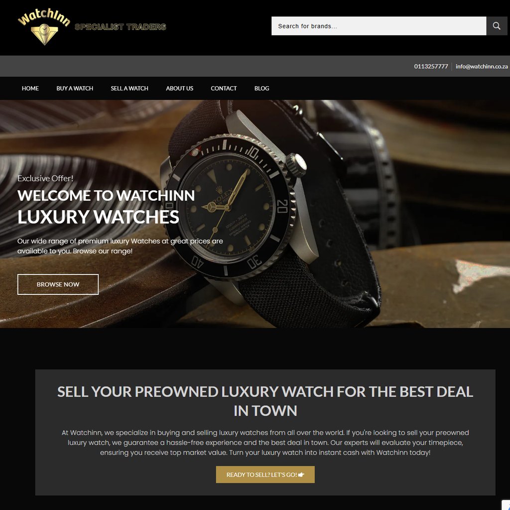 Watchinn website by Tailoredwebs